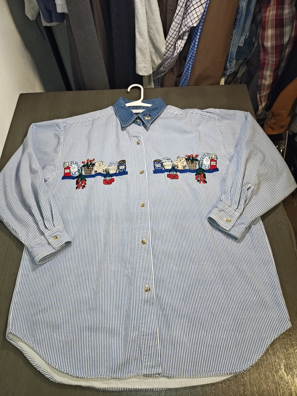 Vintage Quizz Again New York Woman's‎ Button Down,Jean Top,Long Sleeve,Large